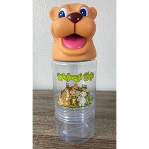 Rainforest Cafe Souvenir‎ Water Bottle with Snack Cup Kids Travel No Straw